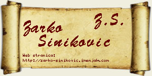 Žarko Šiniković vizit kartica
